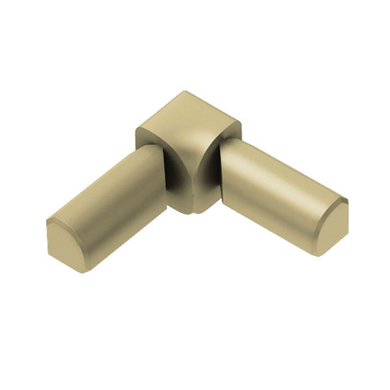 RONDEC 2-Leg Inside Corner 90° - Aluminum Anodized Matte Brass 3/8" (10 mm) 