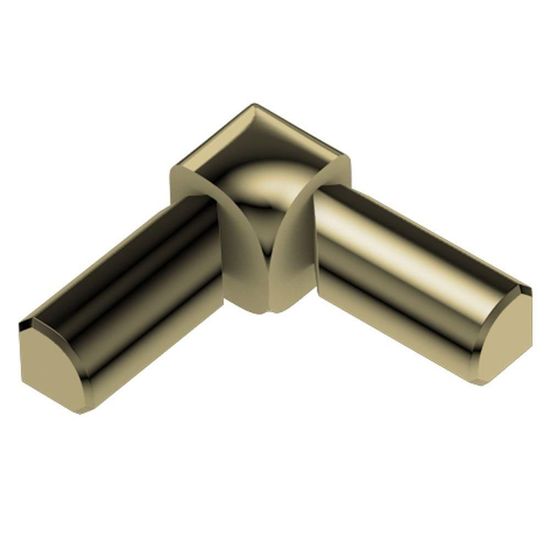 RONDEC 2-Leg Inside Corner 90° - Aluminum Anodized Polished Brass 3/8" (10 mm) 