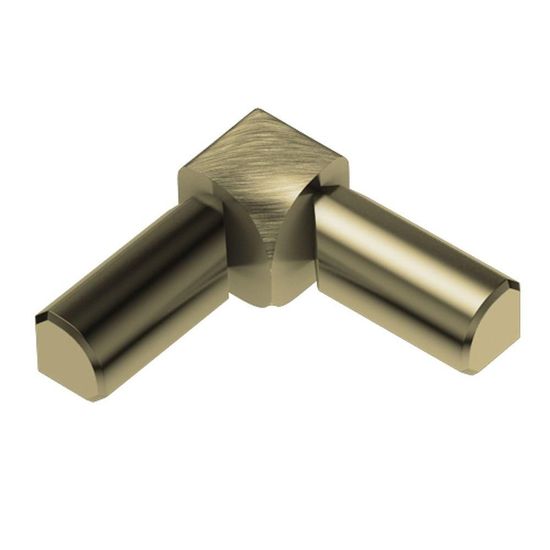 RONDEC 2-Leg Inside Corner 90° - Aluminum Anodized Brushed Brass  3/8" (10 mm) 