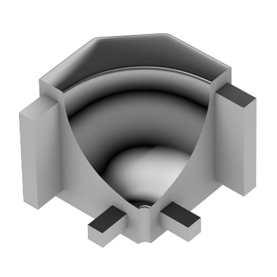 DILEX-AHK Coin intérieur 90° avec un radius de 3/8" (10 mm) - aluminium anodisé chrome poli