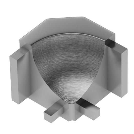 DILEX-AHK Inside Corner 90° with 3/8" (10 mm) Radius - Aluminum Anodized Brushed Chrome