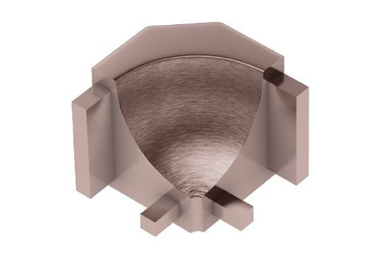 DILEX-AHK Coin intérieur 90° avec un radius de 3/8" (10 mm) - aluminium anodisé cuivre brossé
