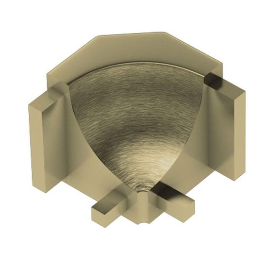 DILEX-AHK Coin intérieur 90° avec un radius de 3/8" (10 mm) - aluminium anodisé laiton brossé