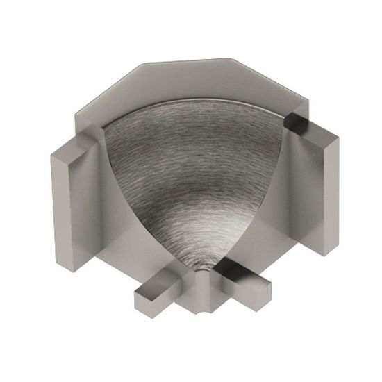 DILEX-AHK Coin intérieur 90° avec un radius de 3/8" (10 mm) - aluminium anodisé nickel brossé