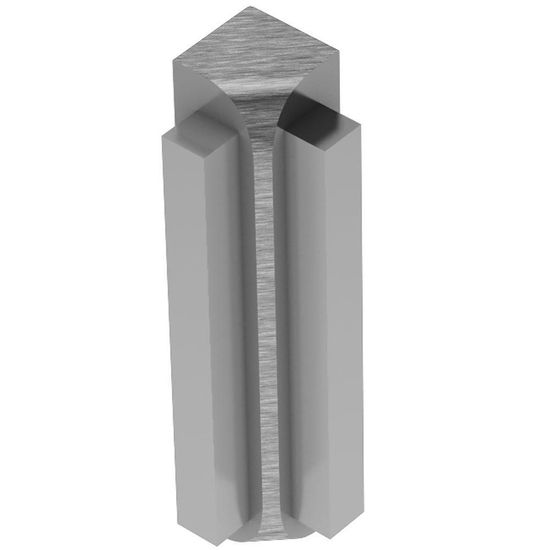 RONDEC-STEP Coin intérieur 90° avec ailette verticale de 1-1/2"  - aluminium anodisé chrome brossé 3/8" (10 mm) 