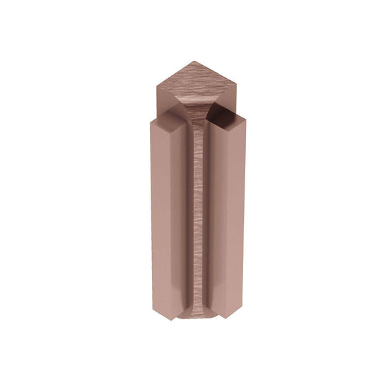 RONDEC-STEP Inside Corner 90° with Vertical Leg 1-1/2"  - Aluminum Anodized Brushed Copper 3/8" (10 mm) 