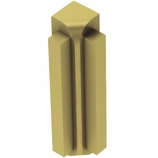RONDEC-STEP Inside Corner 90° with Vertical Leg 2-1/4"  - Aluminum Anodized Matte Brass 3/8" (10 mm) 
