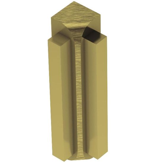 RONDEC-STEP Inside Corner 90° with Vertical Leg 1-1/2"  - Aluminum Anodized Brushed Brass 3/8" (10 mm) 