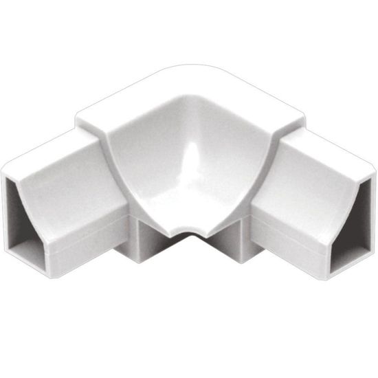 DILEX-HK Inside Corner 90° 2-Way with 11/16" (18 mm) Radius - PVC Plastic Bright White