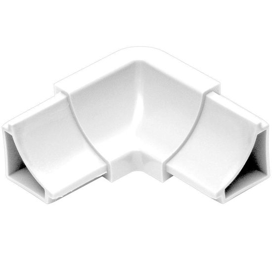 DILEX-HKW Inside Corner 90° 2-Way with 11/16" (18 mm) Radius - PVC Plastic Bright White