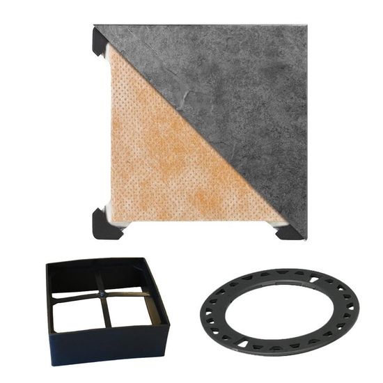 KERDI-DRAIN Square Grate Kit Tileable - Stainless Steel (V2) 4"