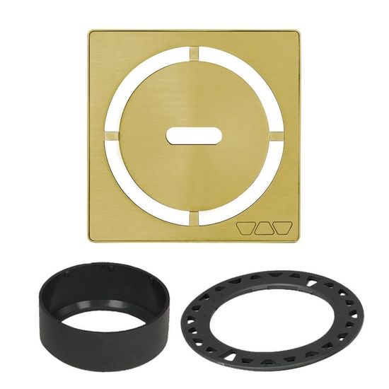 KERDI-DRAIN Square Grate Kit Pure - Stainless Steel (V2) Brushed Classic Gold 4"