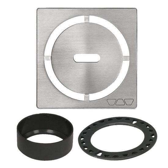 KERDI-DRAIN Square Grate Kit Pure - Brushed Stainless Steel (V2) 4"