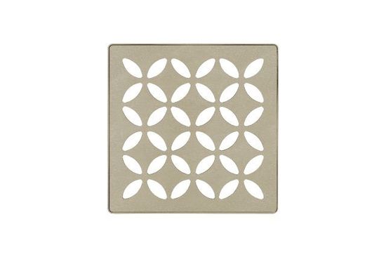 KERDI-DRAIN Ensemble de grille carrée Floral - acier inoxydable (V2) crème 4"