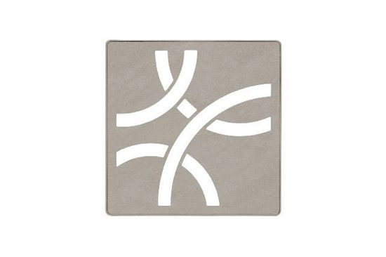 KERDI-DRAIN Ensemble de grille carrée Curve - acier inoxydable (V2) gris pierre 4"