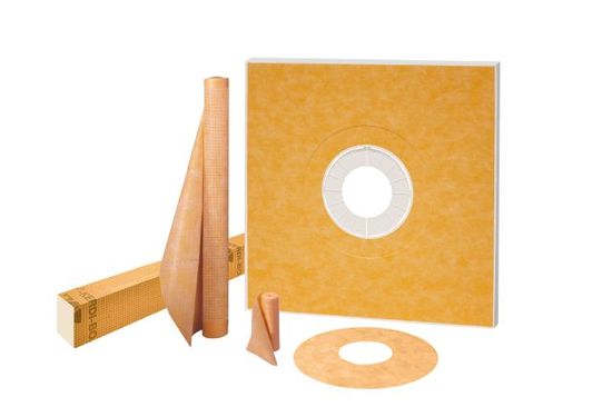 KERDI-SHOWER-KIT Shower Kit with Center Outlet Position without Flange and Grate 48" x 48"