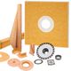 KERDI-SHOWER-KIT Ensemble de douche avec position de sortie centrée avec ABS bride 2" et acier inoxydable gille 48" x 48"