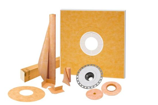 KERDI-SHOWER-KIT Shower Kit with Center Outlet Position without Grate with 2" PVC Flange 48" x 48"