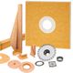 KERDI-SHOWER-KIT Ensemble de douche avec position de sortie centrée avec PVC bride 2" et acier inoxydable gille 48" x 48"
