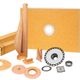 KERDI-SHOWER-KIT Ensemble de douche avec position de sortie centrée avec ABS bride 2" et acier inoxydable gille 38" x 60"