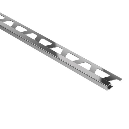 QUADEC Square Edge Trim - Aluminum Anodized Polished Chrome 3/8" (10 mm) x 8' 2-1/2"