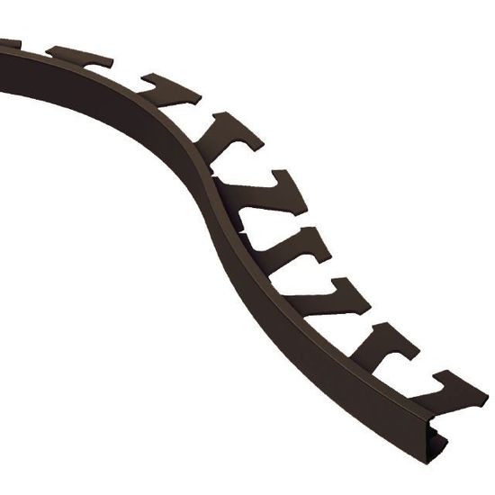 SCHIENE Profilé radius de bordure de mur - aluminium brun noir 1/2" (12.5 mm) x 8' 2-1/2"