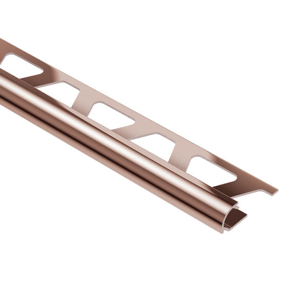 RONDEC Bullnose Trim - Aluminum Anodized Polished Copper 3/8" (10 mm) x 8' 2-1/2"