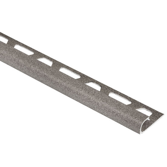 RONDEC Bullnose Trim - Aluminum  Stone Grey 3/8" (10 mm) x 8' 2-1/2"