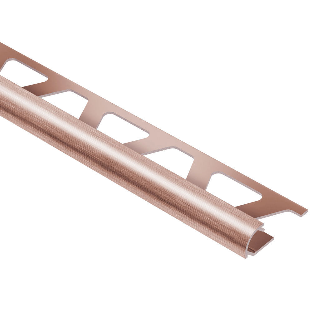 Schluter Rondec Bullnose Trim Aluminum Anodized Brushed Copper 14 6 Mm X 8 2 12 5450