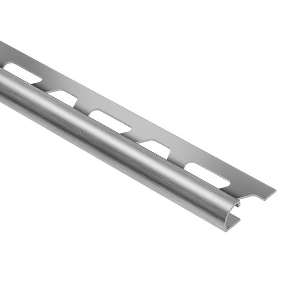 RONDEC Bullnose Trim - Brushed Stainless Steel (V2) 1/4" (6 mm) x 8' 2-1/2"