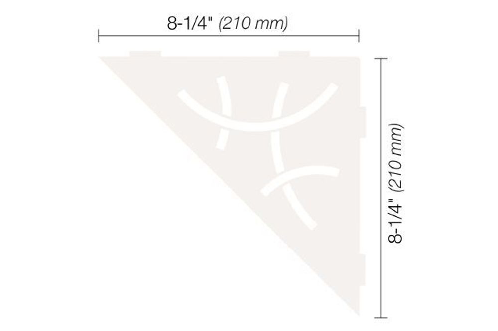 Schluter SHELF-E Triangular Corner Shelf Curve Design Aluminum Matte  White (SES1D6MBW) FloorBox