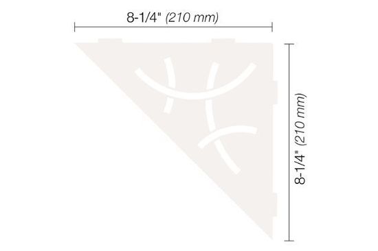 SHELF-E Triangular Corner Shelf Curve Design - Aluminum Matte White