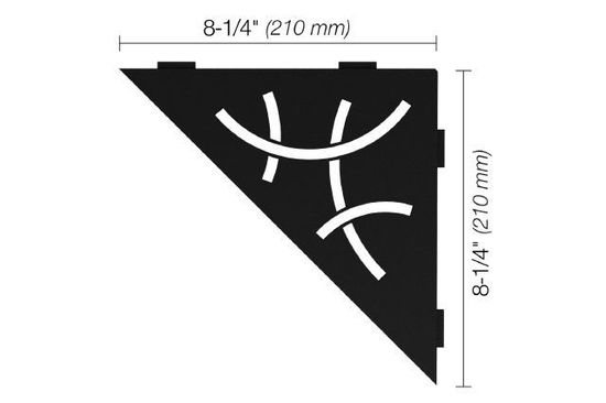 SHELF-E Triangular Corner Shelf Curve Design - Aluminum Matte Black