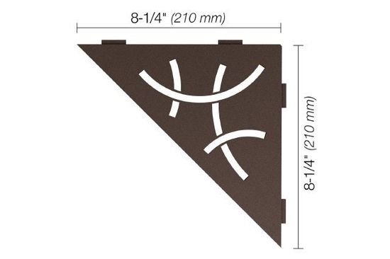 SHELF-E Triangular Corner Shelf Curve Design - Aluminum Bronze