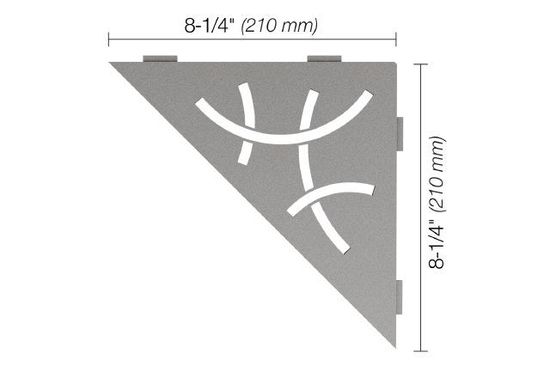 SHELF-E Triangular Corner Shelf Curve Design - Aluminum Stone Grey