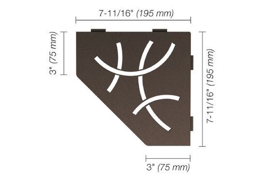 SHELF-E Pentagonal Corner Shelf Curve Design - Aluminum Bronze