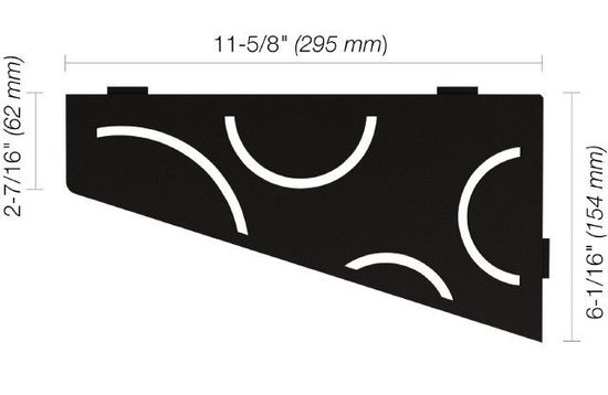 SHELF-E Étagère de coin quadrilaterale modèle Curve - aluminium noir mat