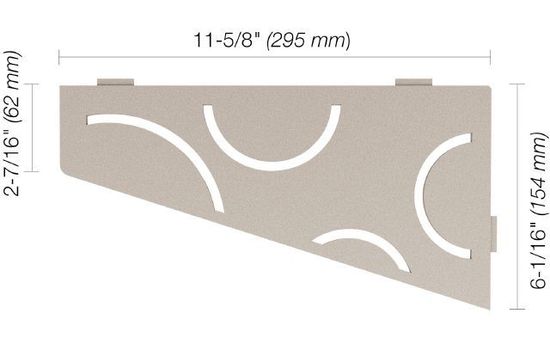 SHELF-E Quadrilateral Corner Shelf Curve Design - Aluminum Greige