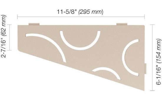 SHELF-E Quadrilateral Corner Shelf Curve Design - Aluminum Cream