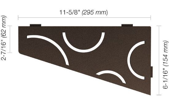 SHELF-E Quadrilateral Corner Shelf Curve Design - Aluminum Bronze