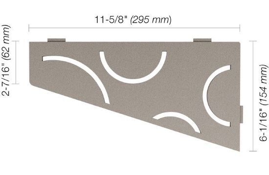 SHELF-E Quadrilateral Corner Shelf Curve Design - Aluminum Stone Grey