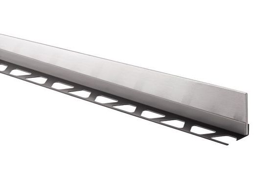 SHOWERPROFILE-SB 2-Part Tapered Edging Profile - Brushed Stainless Steel (V2) 3/8" (10 mm) x 78-3/4"