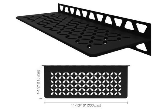 SHELF-W Étagère mural rectangulaire Floral Design - aluminium noir mat 