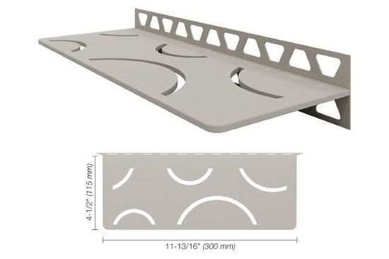 Shelf-W Rectangular Wall Shelf Curve Design - Aluminum Greige 