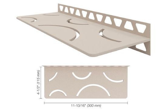 Shelf-W Rectangular Wall Shelf Curve Design - Aluminum Cream 