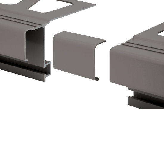 BARA-RAK Raccord pour profilé de bordure de balcon aluminium gris métallique