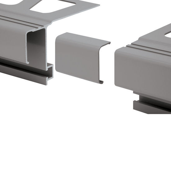 BARA-RAK Raccord pour profilé de bordure de balcon aluminium gris classique