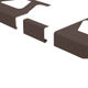 BARA-RW Raccord pour profilé de bordure de balcon Aluminium Brun noir 3" (75 mm)