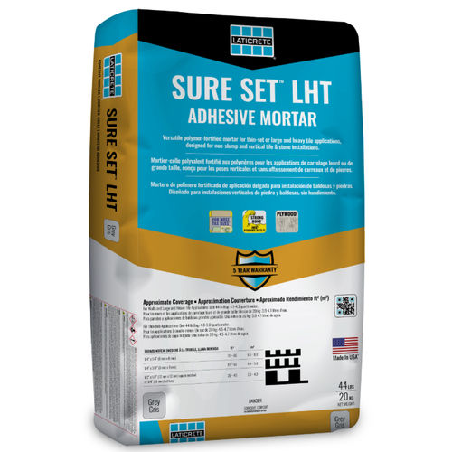 Laticrete - Mortier pour tuiles de grand format Sure Set LHT Gris 44 lb ...
