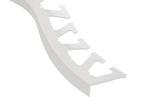 BARA-RW Profilé radius de bordure de balcon aluminium blanc éclatant 2-3/16" (55 mm) x 8' 2-1/2"